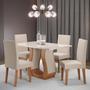 Imagem de Conjunto Sala de Jantar Mesa Inovare 120x80cm Tampo Vidro/MDP com 4 Cadeiras Venus Linho