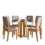 Imagem de Conjunto Sala de Jantar Mesa Isabela 117X117 com 6 Cadeiras Carol Ype/Off White/Linho Cinza Claro - NC