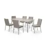 Conjunto Sala de Jantar Mesa Iza New Tampo MDF/Vidro 6 Cadeiras Natani New Yescasa Imagem de Conjunto Sala de Jantar Mesa Iza New Tampo MDF/Vidro 6 Cadeiras Natani New Yescasa