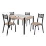 Imagem de Conjunto Sala de Jantar Mesa Jade 120x75cm Tampo Vidro com 4 Cadeiras