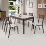 Imagem de Conjunto Sala de Jantar Mesa Jade 140x80cm Tampo Vidro com 6 Cadeiras