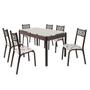 Imagem de Conjunto Sala de Jantar Mesa Jade 140x80cm Tampo Vidro com 6 Cadeiras