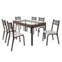 Imagem de Conjunto Sala de Jantar Mesa Jade 140x80cm Tampo Vidro com 6 Cadeiras