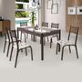 Imagem de Conjunto Sala de Jantar Mesa Jade 140x80cm Tampo Vidro com 6 Cadeiras