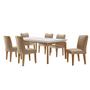 Imagem de Conjunto Sala de Jantar Mesa Liz 180 cm com Vidro e 6 Cadeiras Liz