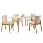 Imagem de Conjunto Sala de Jantar Mesa Mad 135cm com 4 Cadeiras Deboraestrutura em madeira Maciça e Tampo MDF/Vidro