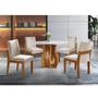Imagem de Conjunto Sala de Jantar Mesa Nuance 110cm Redonda Tampo Vidro/MDF com 4 Cadeiras Monaco Yescasa