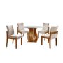 Imagem de Conjunto Sala de Jantar Mesa Nuance 110cm Redonda Tampo Vidro/MDF com 4 Cadeiras Monaco Yescasa