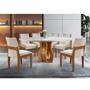 Imagem de Conjunto Sala de Jantar Mesa Nuance 135cm Redonda Tampo Vidro/MDP com 6 Cadeiras Mônaco Yescasa