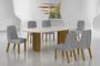 Imagem de Conjunto Sala de Jantar Mesa Orgânica Com Vidro 180cm com 6 Cadeiras Pé MDF Isis