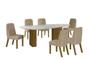 Imagem de Conjunto Sala de Jantar Mesa Orgânica Com Vidro 200cm com 6 Cadeiras Pé MDF Isis