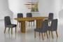 Imagem de Conjunto Sala de Jantar Mesa Orgânica Sem Vidro 180cm com 6 Cadeiras Pé MDF Isis