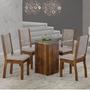 Imagem de Conjunto Sala de Jantar Mesa Quadrada Tampo Vidro Vitória 4 Cadeiras Capri