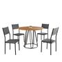Imagem de Conjunto Sala de Jantar Mesa Redonda 100cm Base Omega Tampo Mdf Florença