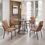 Imagem de Conjunto Sala de Jantar Mesa Redonda 100cm Base Omega Tampo Mdf Laca com Vidro Malibu