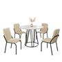 Imagem de Conjunto Sala de Jantar Mesa Redonda 100cm Base Omega Tampo Mdf Laca com Vidro Malibu
