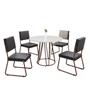 Imagem de Conjunto Sala de Jantar Mesa Redonda 100cm Base Omega Tampo Mdf Laca com Vidro Napoli