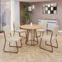 Imagem de Conjunto Sala de Jantar Mesa Redonda 100cm Base Omega Tampo Mdf Napoli