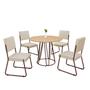 Imagem de Conjunto Sala de Jantar Mesa Redonda 100cm Base Omega Tampo Mdf Napoli