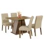 Imagem de Conjunto Sala de Jantar Mesa Tampo de Madeira 4 Cadeiras Rustic/Crema/Imperial Gisele Madesa