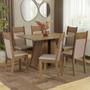 Imagem de Conjunto Sala de Jantar Mesa Tampo de Madeira 6 Cadeiras Rustic/Bege Beverly Madesa