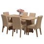 Imagem de Conjunto Sala de Jantar Mesa Tampo de Madeira 6 Cadeiras Rustic/Crema/Imperial Madison Madesa