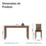 Imagem de Conjunto Sala de Jantar Mesa Tampo de Madeira 6 Cadeiras Rustic/Preto Analu Madesa