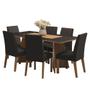 Imagem de Conjunto Sala de Jantar Mesa Tampo de Madeira 6 Cadeiras Rustic/Preto/Oxford Simone Madesa