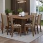 Imagem de Conjunto Sala de Jantar Mesa Tampo de Madeira 8 Cadeiras Rustic/Crema/Bege Marrom Marisa Madesa