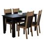 Imagem de Conjunto Sala de Jantar Mesa Tampo de Madeira com 4 Cadeiras Havana Madesa