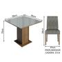 Conjunto Sala de Jantar Mesa Tampo de Vidro 4 Cadeiras Rustic/Cinza/Silver Anne Madesa Imagem de Conjunto Sala de Jantar Mesa Tampo de Vidro 4 Cadeiras Rustic/Cinza/Silver Anne Madesa