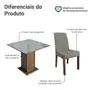 Imagem de Conjunto Sala de Jantar Mesa Tampo de Vidro 4 Cadeiras Rustic/Cinza/Silver Anne Madesa