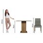 Conjunto Sala de Jantar Mesa Tampo de Vidro 4 Cadeiras Rustic/Cinza/Silver Anne Madesa Imagem de Conjunto Sala de Jantar Mesa Tampo de Vidro 4 Cadeiras Rustic/Cinza/Silver Anne Madesa
