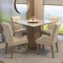 Conjunto Sala de Jantar Mesa Tampo de Vidro 4 Cadeiras Rustic/Crema/Imperial Anaju Madesa Imagem de Conjunto Sala de Jantar Mesa Tampo de Vidro 4 Cadeiras Rustic/Crema/Imperial Anaju Madesa