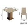 Conjunto Sala de Jantar Mesa Tampo de Vidro 4 Cadeiras Rustic/Crema/Imperial Anaju Madesa Imagem de Conjunto Sala de Jantar Mesa Tampo de Vidro 4 Cadeiras Rustic/Crema/Imperial Anaju Madesa