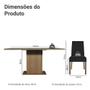 Imagem de Conjunto Sala de Jantar Mesa Tampo de Vidro 6 Cadeiras Rustic/Preto/Oxford Alexis Madesa