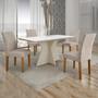 Imagem de Conjunto Sala de Jantar Mesa Tampo de Vidro Branco Creta 4 Cadeiras Olímpia Leifer