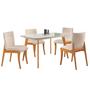 Imagem de Conjunto Sala de Jantar Mesa Versales 120cm com 4 Cadeiras Deboraestrutura em madeira Maciça e Tampo MDF/Vidro