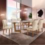 Imagem de Conjunto Sala De Jantar Nápoles Tampo Vidro/MDF com 6 Cadeiras Luísa Smart Plus