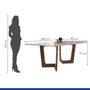 Imagem de Conjunto Sala De Jantar Nápoles Tampo Vidro/MDF com 8 Cadeiras Genova Smart Plus Cel Móveis