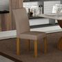 Imagem de Conjunto Sala de Jantar Napoli Com 4 Cadeiras Estofadas em Veludo Camurça Com Vidro - Leifer