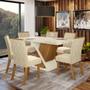 Imagem de Conjunto Sala de Jantar Tampo MDF Canto Reto com Vidro 160 Cm 6 Cadeiras Sabrina Henn
