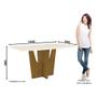 Imagem de Conjunto Sala de Jantar Tampo MDF Canto Reto com Vidro 160 Cm 6 Cadeiras Valentina Henn