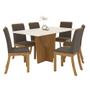 Imagem de Conjunto Sala de Jantar Tampo MDF Canto Reto com Vidro 160 Cm 6 Cadeiras Valentina Henn