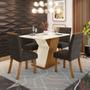 Imagem de Conjunto Sala de Jantar Tampo MDF Com Vidro 120 Cm com 4 Cadeiras Zuri  Casa 812
