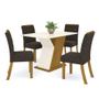 Imagem de Conjunto Sala de Jantar Tampo MDF Com Vidro 120 Cm com 4 Cadeiras Zuri  Casa 812
