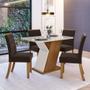 Imagem de Conjunto Sala de Jantar Tampo MDF com Vidro Canto Arredondado 120 Cm 4 Cadeiras Juanita Casa 812