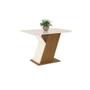 Imagem de Conjunto Sala de Jantar Tampo MDF com Vidro Canto Arredondado 120 Cm 4 Cadeiras Juanita Casa 812
