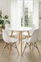 Imagem de Conjunto Sala Jantar Mesa Leda 80cm e 04 Cadeiras Eiffel Eames Elegante Cor Branco