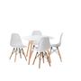 Imagem de Conjunto Sala Jantar Mesa Leda 80cm e 04 Cadeiras Eiffel Eames Elegante Cor Branco